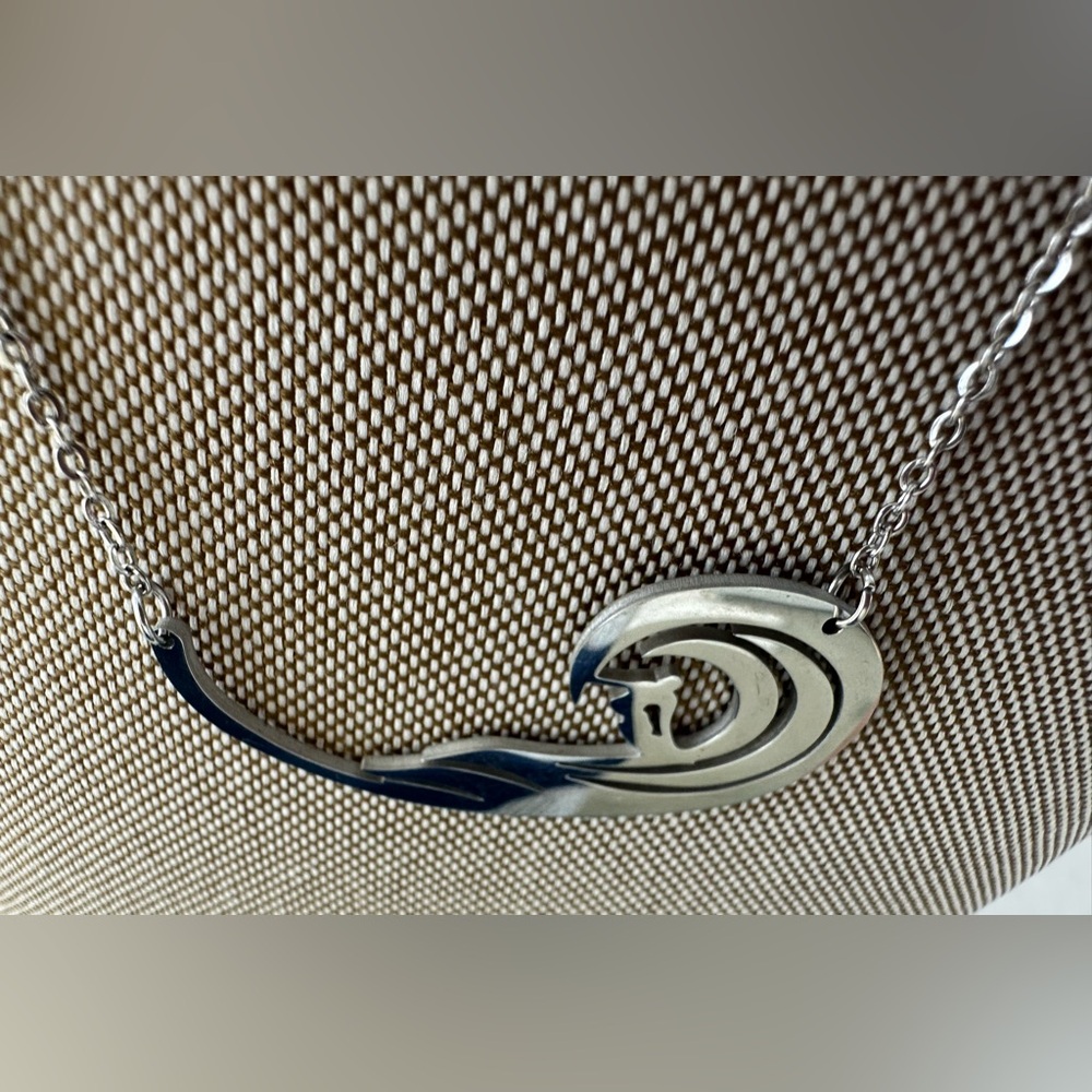 Stainless Steel Surfer Necklace Ocean Wave Scene - Picture 9 of 9